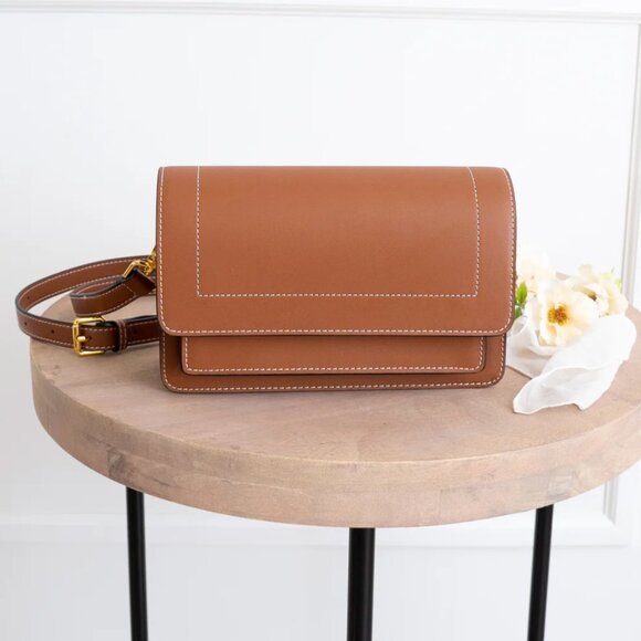 NEW Aallyn Ingrid Crossbody Shoulder Purse Bag Cognac Brown - Picture 1 of 16